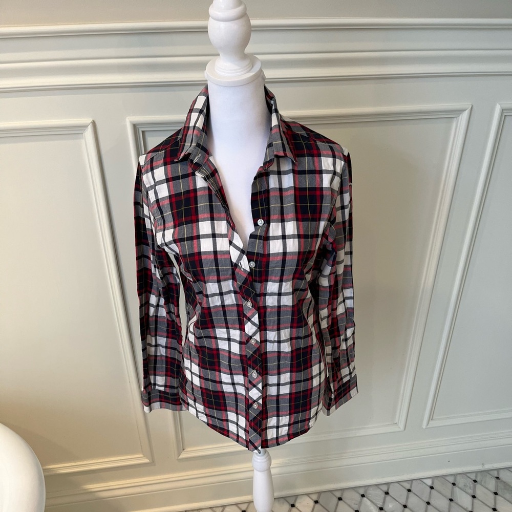 J Crew plaid blouse